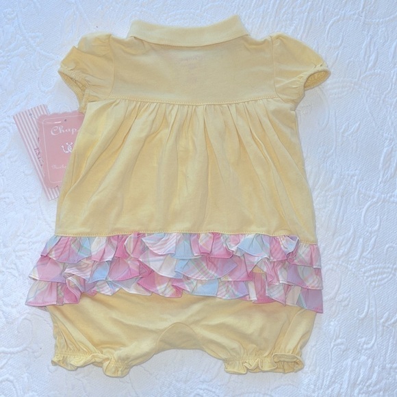 Chaps Newborn Collection Ruffled Bubble Romper - Picture 4 of 8